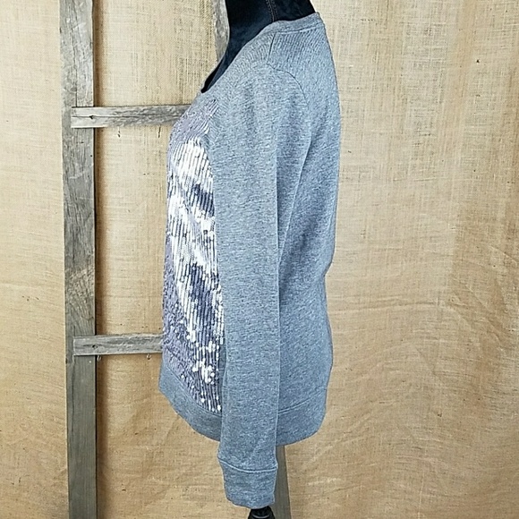 J. Crew women's S sequin sweatshirt gray - Picture 3 of 5
